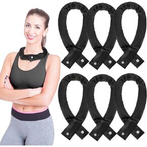 6 Pcs Cooling Neck Wraps with Button Cooling Bandana Neck Cooler for Hot Weather Ice Neck Wrap Scarf Summer Outdoors
