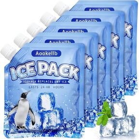 2024 Reusable Ice Packs for Cooler, Aookellb Long Lasting Gel Freezer Packs for Coolers, Cold Packs for Cooler Bag Backpacks, Lunch Box, Cooler Bag, Keeps Food Cold Fresh