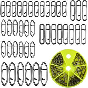 Fishing Power Clips Kit Stainless Steel Fast Snaps Fishing Speed Clips Quick Change Lure Connector Kayak Drifting Fishing