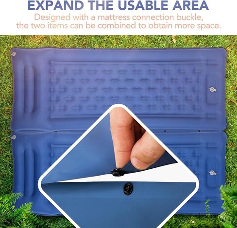 TOMSHOO Sleeping Pad, Ultralight Camping Mat Inflatable Sleeping Mat 77''X28'' Camping Mattress with Pillow Built-in Foot Pump with 2 Carabiners for Camping, Hiking, Travel, Tent in Saudi Arabia