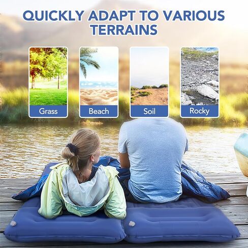 TOMSHOO Sleeping Pad, Ultralight Camping Mat Inflatable Sleeping Mat 77''X28'' Camping Mattress with Pillow Built-in Foot Pump with 2 Carabiners for Camping, Hiking, Travel, Tent in Saudi Arabia