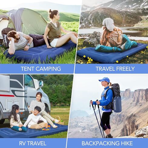 TOMSHOO Sleeping Pad, Ultralight Camping Mat Inflatable Sleeping Mat 77''X28'' Camping Mattress with Pillow Built-in Foot Pump with 2 Carabiners for Camping, Hiking, Travel, Tent in Saudi Arabia