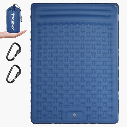 TOMSHOO Sleeping Pad, Ultralight Camping Mat Inflatable Sleeping Mat 77''X28'' Camping Mattress with Pillow Built-in Foot Pump with 2 Carabiners for Camping, Hiking, Travel, Tent in Saudi Arabia