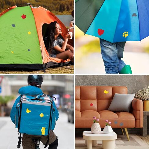 OIIKI 6 Sheets Down Puffer Jacket Repair Patch, Self-Adhesive Waterproof Repair Patch, Kids Adults Nylon Patches Tape for Jackets Coat Clothing Tent Sleeping Bags Ski Pants Holes-Red & Yellow & Grey in Saudi Arabia