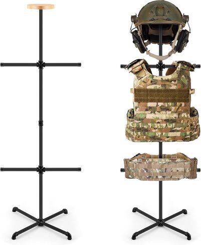 Tactical Body Armor Stand Military Tactical Gear Stand Black Tactical Vest Hanger Tactical Gear Support for Motorcycle Helmet Indoor Home Display Organizer in Saudi Arabia