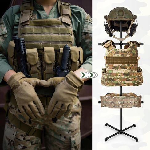 Tactical Body Armor Stand Military Tactical Gear Stand Black Tactical Vest Hanger Tactical Gear Support for Motorcycle Helmet Indoor Home Display Organizer in Saudi Arabia