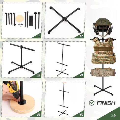 Tactical Body Armor Stand Military Tactical Gear Stand Black Tactical Vest Hanger Tactical Gear Support for Motorcycle Helmet Indoor Home Display Organizer in Saudi Arabia