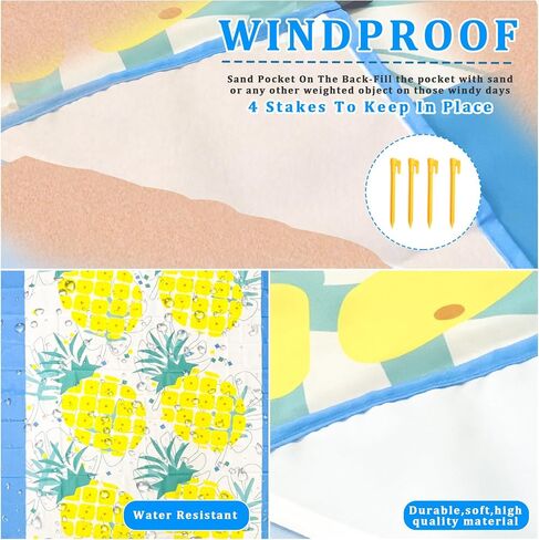 Waterproof Sandproof Beach Blanket-Extra Large,Lightweight,Durable,Perfect for Travel,Hiking,Camping,Vacation Beach-includes 4 Stakes and Carry Bag (Foliage) in Saudi Arabia