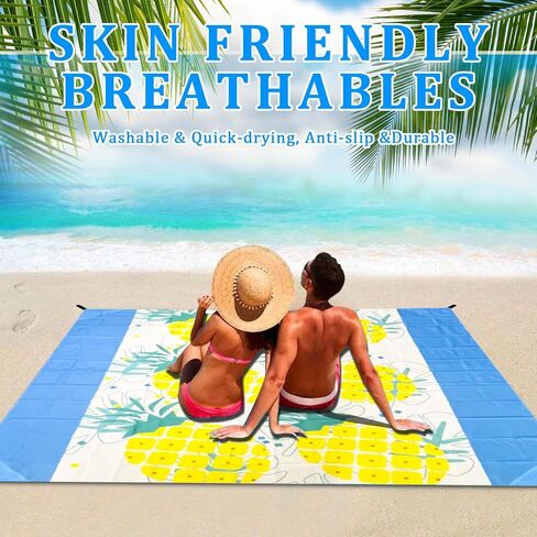 Waterproof Sandproof Beach Blanket-Extra Large,Lightweight,Durable,Perfect for Travel,Hiking,Camping,Vacation Beach-includes 4 Stakes and Carry Bag (Foliage) in Saudi Arabia