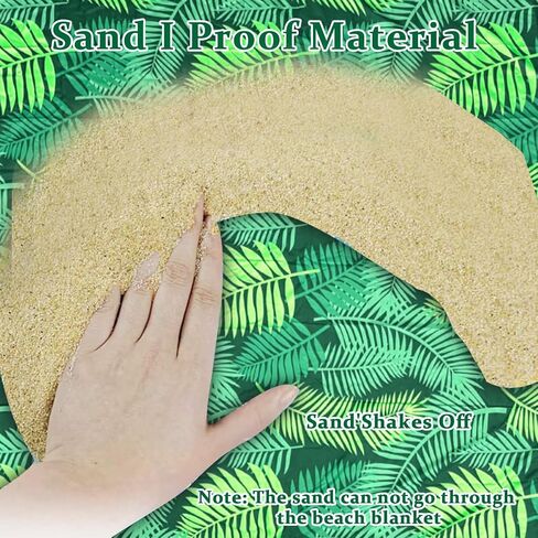 Waterproof Sandproof Beach Blanket-Extra Large,Lightweight,Durable,Perfect for Travel,Hiking,Camping,Vacation Beach-includes 4 Stakes and Carry Bag (Foliage) in Saudi Arabia