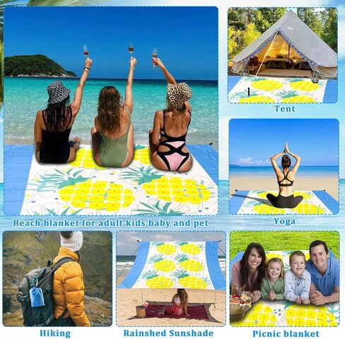 Waterproof Sandproof Beach Blanket-Extra Large,Lightweight,Durable,Perfect for Travel,Hiking,Camping,Vacation Beach-includes 4 Stakes and Carry Bag (Foliage) in Saudi Arabia