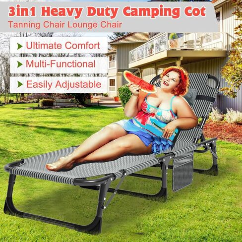 ABORON Folding Camping Cots for Adults, Double Layer 1200D Sleeping Cot, Heavy Duty Guest Bed with Mattress Carrying Bag Home Office Vacation Hospital in Saudi Arabia