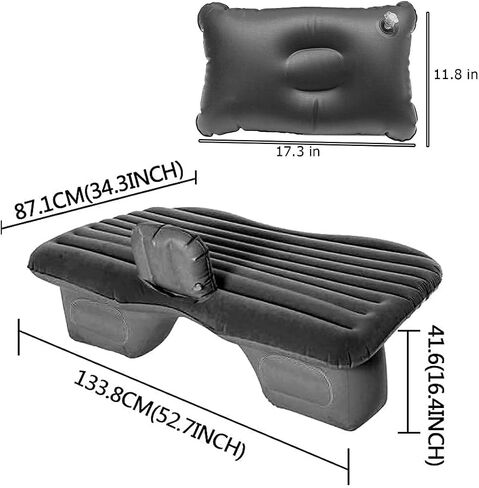 Inflatable Car Air Mattress, Back Seat Bed Mattress for Car Camping Travel with Air-Pump and 2 Pillows Air Bed fits Universal SUV Truck in Saudi Arabia