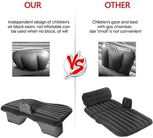 Inflatable Car Air Mattress, Back Seat Bed Mattress for Car Camping Travel with Air-Pump and 2 Pillows Air Bed fits Universal SUV Truck in Saudi Arabia