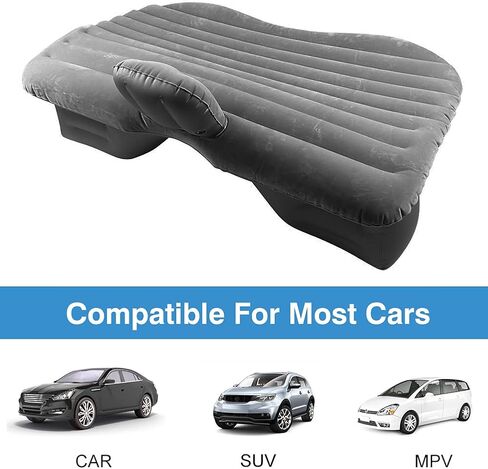 Inflatable Car Air Mattress, Back Seat Bed Mattress for Car Camping Travel with Air-Pump and 2 Pillows Air Bed fits Universal SUV Truck in Saudi Arabia