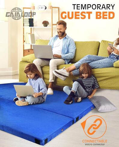 3 INCH Thick Memory Foam Camping Mattress Pad Cot Size, Portable Floor Sleeping Mat Sleepover Guest Bed Roll Up Mattress for Indoor Outdoor Travel in Kuwait