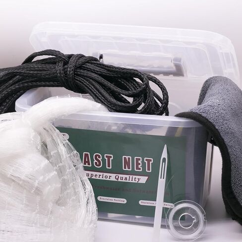 Cast Net, 3FT-12FT Radius American Fishing Casting Net with Heavy Duty Sinkers for Freshwater and Saltwater Bait Fish, Throw Style Fishing Net for Bait Shrimp Trap Fish in Saudi Arabia
