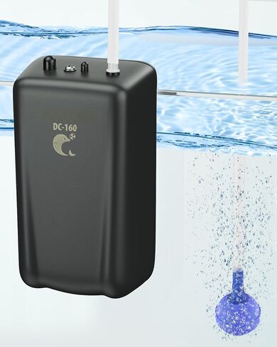 Pawfly Outdoor Live Bait Aerator 40 GPH Battery Air Pump for 30 Gallon Bait Bucket Portable Battery Powered Oxygen Pump for Fishing, Battery Not Included (Air Stone & Airline Tubing Inside Pump Body) in Saudi Arabia