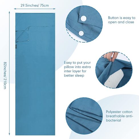 3 Set Sleeping Bag Liner Camping Travel Lightweight Portable Adult Sleeping Bag Sheets Comfortable Sleep Liners Single Sleep Sack for Traveling, Hostels and Camping in Saudi Arabia