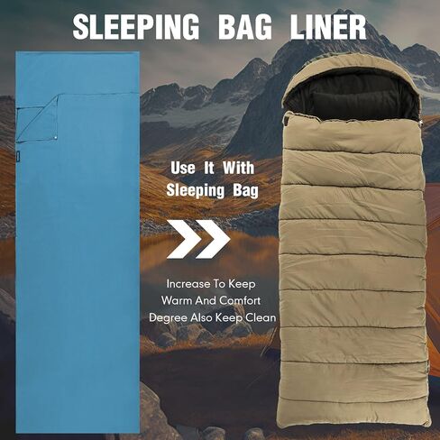 3 Set Sleeping Bag Liner Camping Travel Lightweight Portable Adult Sleeping Bag Sheets Comfortable Sleep Liners Single Sleep Sack for Traveling, Hostels and Camping in Saudi Arabia