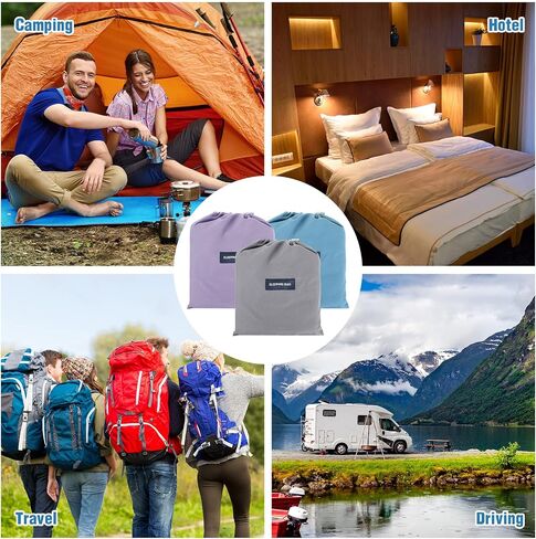 3 Set Sleeping Bag Liner Camping Travel Lightweight Portable Adult Sleeping Bag Sheets Comfortable Sleep Liners Single Sleep Sack for Traveling, Hostels and Camping in Saudi Arabia
