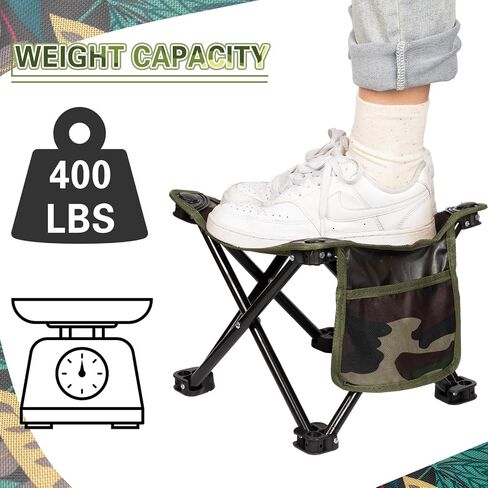 Weysat 2 Pcs Camping Stool Small Lightweight Sturdy Portable Stool with Side Pocket Comfortable Foldable Chair for Camping Fishing Hiking Gardening Walking Picnic Travel BBQ Backpacking (White,Solid) in Saudi Arabia