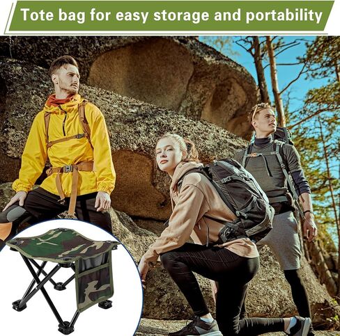 Weysat 2 Pcs Camping Stool Small Lightweight Sturdy Portable Stool with Side Pocket Comfortable Foldable Chair for Camping Fishing Hiking Gardening Walking Picnic Travel BBQ Backpacking (White,Solid) in Saudi Arabia