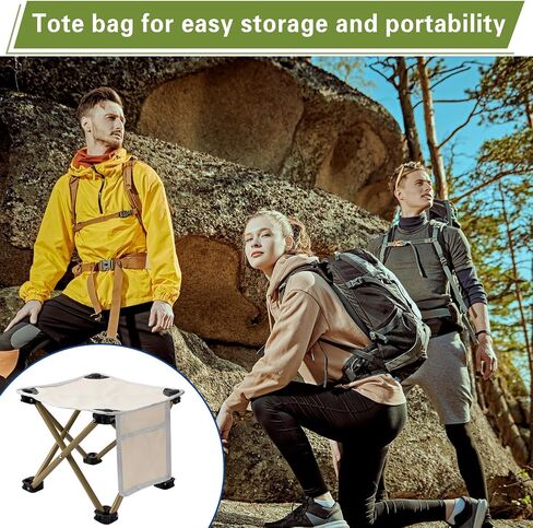 Weysat 2 Pcs Camping Stool Small Lightweight Sturdy Portable Stool with Side Pocket Comfortable Foldable Chair for Camping Fishing Hiking Gardening Walking Picnic Travel BBQ Backpacking (White,Solid) in Saudi Arabia