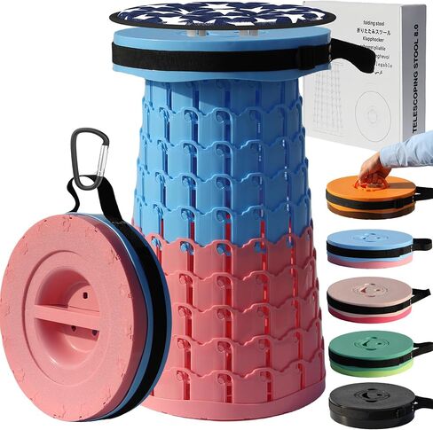 ALEVMOOM 2024 Upgraded XXL 50 Portable Collapsible Stool with Cushion,Telescoping Folding Stool for Adults,Yet More Sturdy Camping Stool with Load Capacity 1000lbs,for Outdoor Garden Hiking BBQ in Saudi Arabia