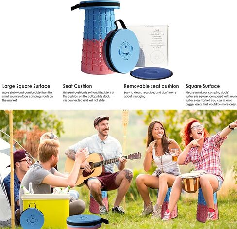 ALEVMOOM 2024 Upgraded XXL 50 Portable Collapsible Stool with Cushion,Telescoping Folding Stool for Adults,Yet More Sturdy Camping Stool with Load Capacity 1000lbs,for Outdoor Garden Hiking BBQ in Saudi Arabia
