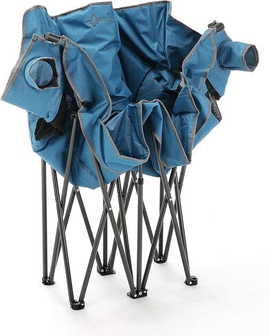 كرسي تخييم مزدوج قابل للطي قابل للطي للاستخدام الخارجي من السهم مع 2 كوب وحامل كأس للنبيذ in Kuwait