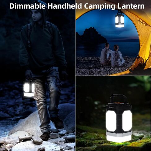Sinvitron 30000mAh Camping Lights - Rechargeable Lantern - 1000LM Camping Lantern, QC 3.0 Fast Charging, Up to 350H+ Running, IPX5 Waterproof , Lanterns for Power Outages,Hiking,Fishing (Black&Org) in Saudi Arabia