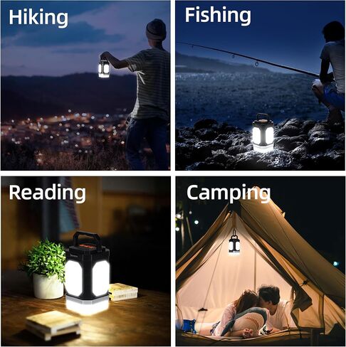 Sinvitron 30000mAh Camping Lights - Rechargeable Lantern - 1000LM Camping Lantern, QC 3.0 Fast Charging, Up to 350H+ Running, IPX5 Waterproof , Lanterns for Power Outages,Hiking,Fishing (Black&Org) in Saudi Arabia