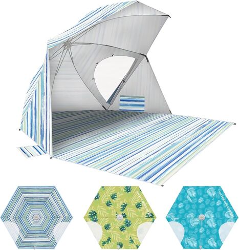 OutdoorMaster Pop Up Beach Umbrella, Portable Tent Shelter | One-touch Open & Close Design, UPF 50+ UV Protection, Extendable Floor with Carrying Bag in Saudi Arabia