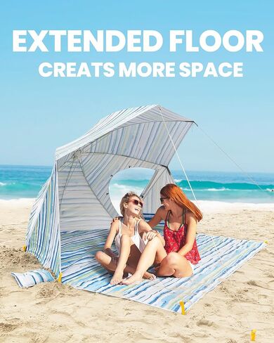 OutdoorMaster Pop Up Beach Umbrella, Portable Tent Shelter | One-touch Open & Close Design, UPF 50+ UV Protection, Extendable Floor with Carrying Bag in Saudi Arabia