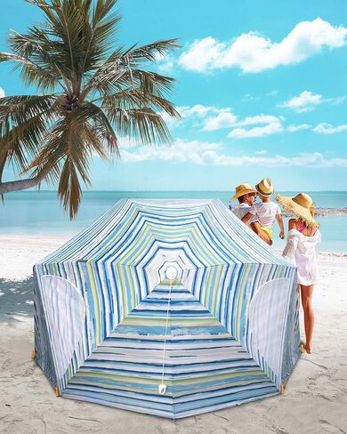 OutdoorMaster Pop Up Beach Umbrella, Portable Tent Shelter | One-touch Open & Close Design, UPF 50+ UV Protection, Extendable Floor with Carrying Bag in Saudi Arabia