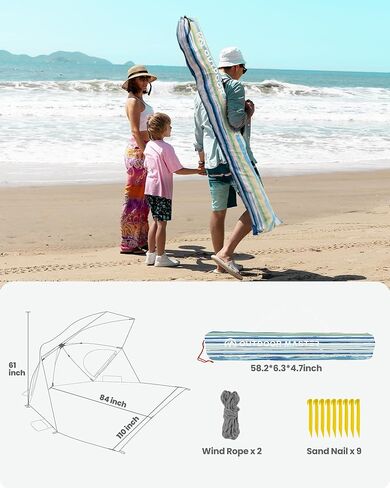 OutdoorMaster Pop Up Beach Umbrella, Portable Tent Shelter | One-touch Open & Close Design, UPF 50+ UV Protection, Extendable Floor with Carrying Bag in Saudi Arabia