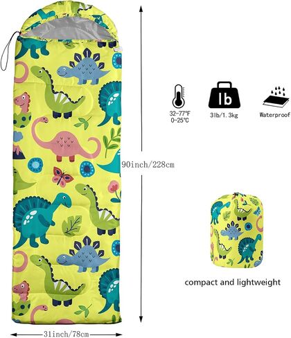 Sleeping Bags for Adults and Kids Backpacking Camping Sleeping Bags for Girls and Boys Lightweight Waterproof Cold/Warm Sleeping Bag for Season Camping Essentials Outdoor Travel with Compression Bags in Saudi Arabia