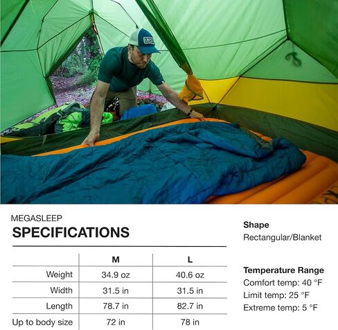 Exped MegaSleep 25F | Versatile and Reversible Sleeping Bag | Spring and Summer Sleeping Bag | Lightweight Anti-Snap Sleeping Bag | Single/Duo & Medium/Large in Saudi Arabia