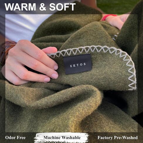 EKTOS 100% Virgin Wool Blanket, 50" x 60", Small, Ideal for Fire Pit or Campfire (Charcoal, Throw Size) in Saudi Arabia