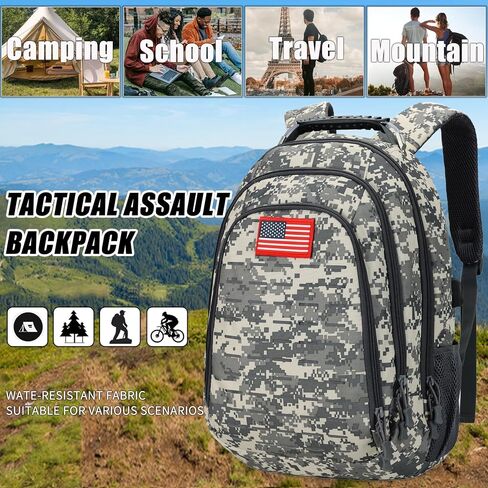 Camo Backpack,Small Tactical Backpack for outdoor,Military Teen Boys Backpacks for School with USB Charging Port,40L in Saudi Arabia