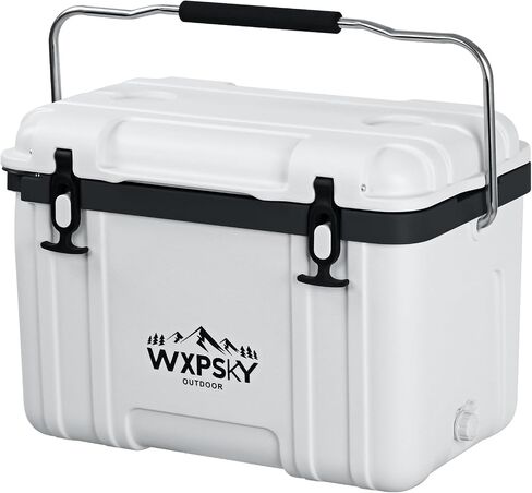 Rotomolded Cooler, 27Qt Hard Cooler with Heavy Duty Handles, Drain Outlet, Ice Retention to 3-5 Days, Insulated Ice Chest for Camping/Beach/Tailgating Boat Fishing & More in Saudi Arabia
