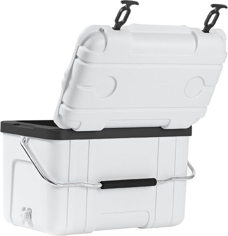 Rotomolded Cooler, 27Qt Hard Cooler with Heavy Duty Handles, Drain Outlet, Ice Retention to 3-5 Days, Insulated Ice Chest for Camping/Beach/Tailgating Boat Fishing & More in Saudi Arabia