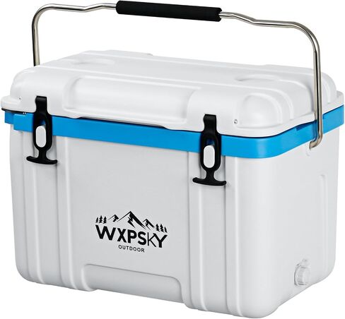 Rotomolded Cooler, 27Qt Hard Cooler with Heavy Duty Handles, Drain Outlet, Ice Retention to 3-5 Days, Insulated Ice Chest for Camping/Beach/Tailgating Boat Fishing & More in Saudi Arabia