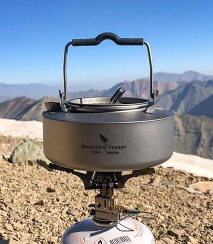Boundless Voyage Camping 700ml Titanium Kettle with Folding Handle Big Capacity Pot Outdoor Tableware Drinkware Ti3100D in Saudi Arabia