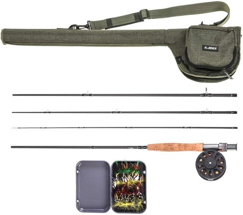 Lixada Fly Fishing Rod Case,Portable Fishing Tackle Bag,Canvas Fishing Pole Storage Bag Fly Rods Reels Durable Carry Case in Saudi Arabia