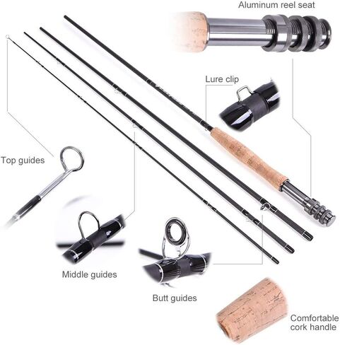 Lixada Fly Fishing Rod Case,Portable Fishing Tackle Bag,Canvas Fishing Pole Storage Bag Fly Rods Reels Durable Carry Case in Saudi Arabia