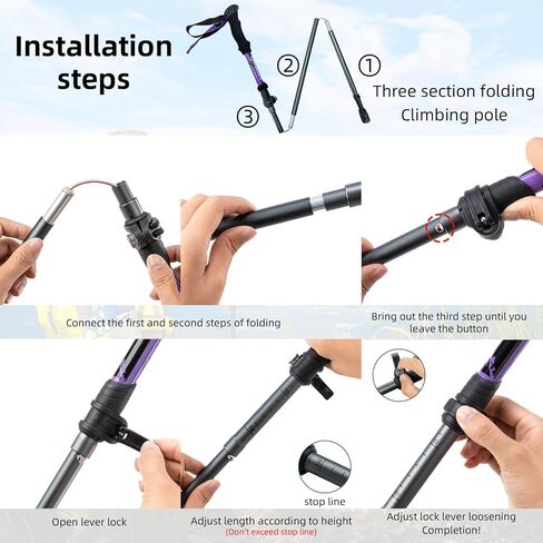 7075 Aluminium Alloy Hiking Poles, Pack of 2 Collapsible Lightweight Hiking Pole,Outdoor Hiking Pole in Saudi Arabia