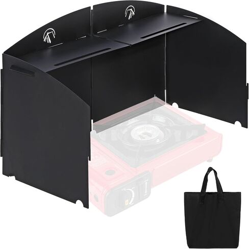 REDCAMP Folding Camping Stove Windscreen, 4 Plates Iron Outdoor Stove Windshield, Portable Wind Blocker with Storage Bag for Camping Hiking Backpacking Picnic Cooking in Saudi Arabia