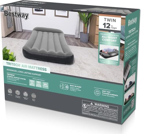 Bestway Tritech Air Mattress Twin 12" with Built-in AC Pump in Saudi Arabia